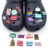 1PC Inspirational English Shoes Sandals Flower Shoe Buckle PVC  Shoe Charms Soft Rubber Garden Shoes Decorative Buckle