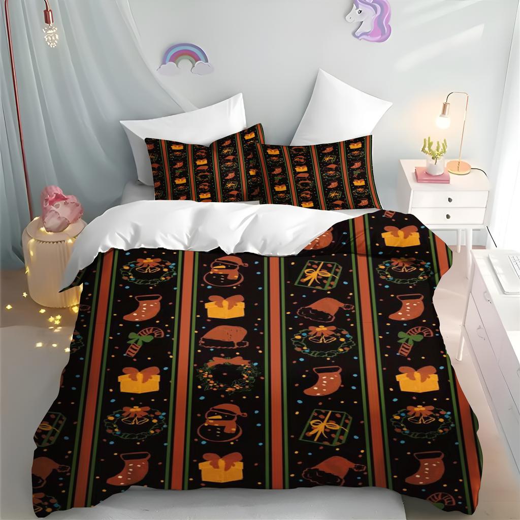 Christmas Quilt Cover, Cartoon Anime, Duvet Printed Comforter, Polyester Bedding, Twin Size, Children Gift, Various Sizes