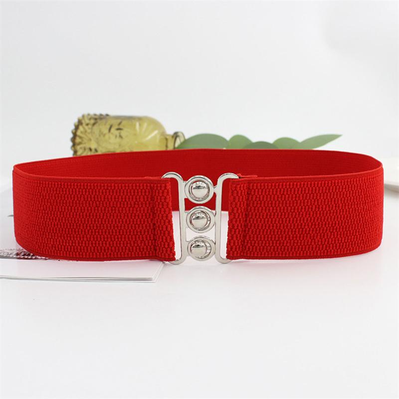 Koreanischen Stil Schnalle Elastischen Breiten Gürtel Breiten Kummerbund Strap Gürtel Taille Weibliche Frauen Zubehör Einfarbig