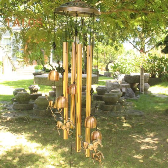 Metal Wind Chimes Handmade Running Horse Wind Chime Retro Wind Chime with Bells for Home Indoor Garden Patio Yard Decor