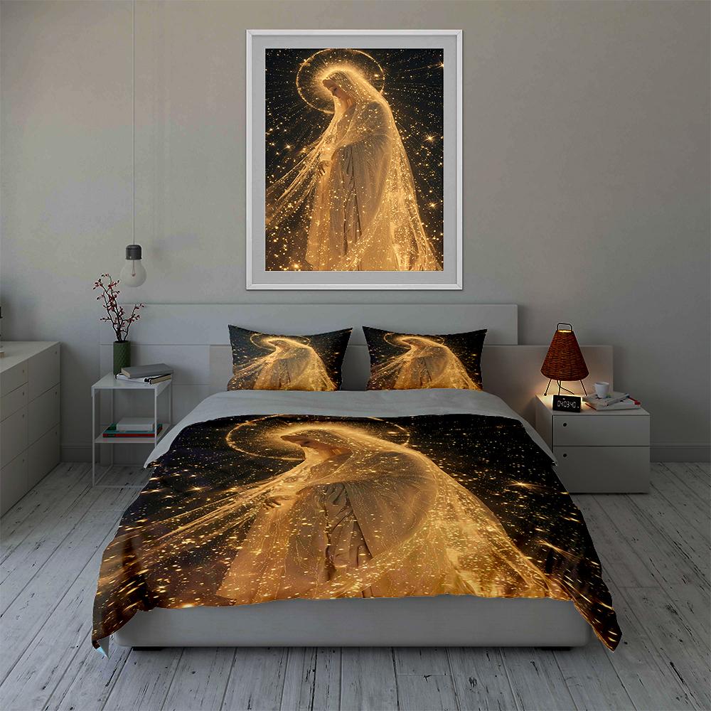 Golden ethereal figure. Bedding Duvet cover sets Duvet covers Pillowcases gifts (1 * Duvet Cover 2 * Pillowcases, without duvet insert)
