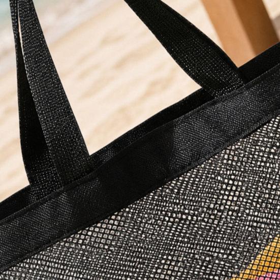 Mesh Beach Bag, Large Capacity Foldable Tote Bag, Sandproof Dirt-Resistant Portable Fitness Shower Bag, for Beach And Swimming Pool