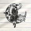 Halloween Witch Moon Metal Wall Art Home Decor Spooky Statue