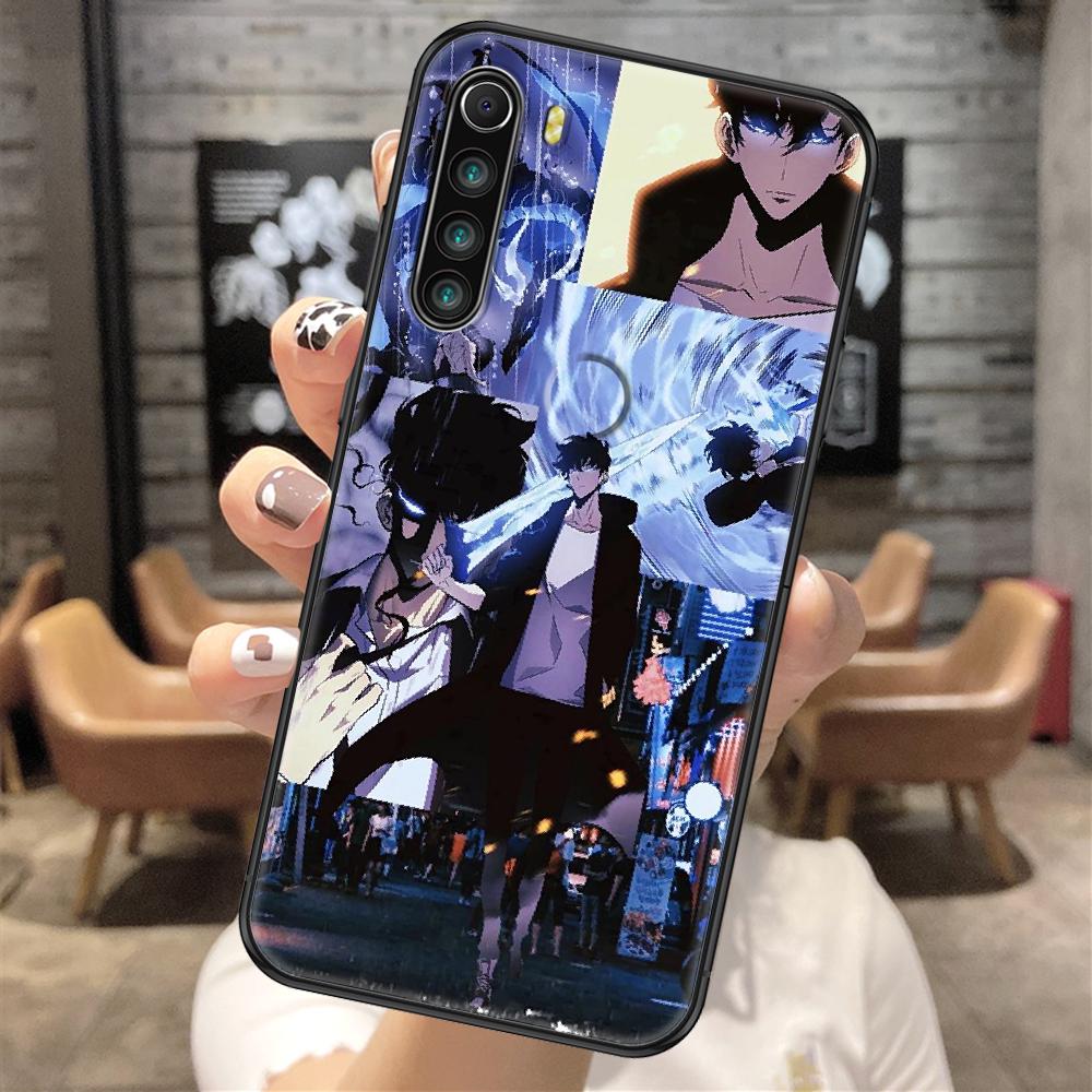 Anime Solo Leveling Telefonkasten für Xiaomi Redmi Note 7 8 9 10 7A 8T 9A 9T 9S 10S Pro schwarz Mode Funda Malerei Cover weich