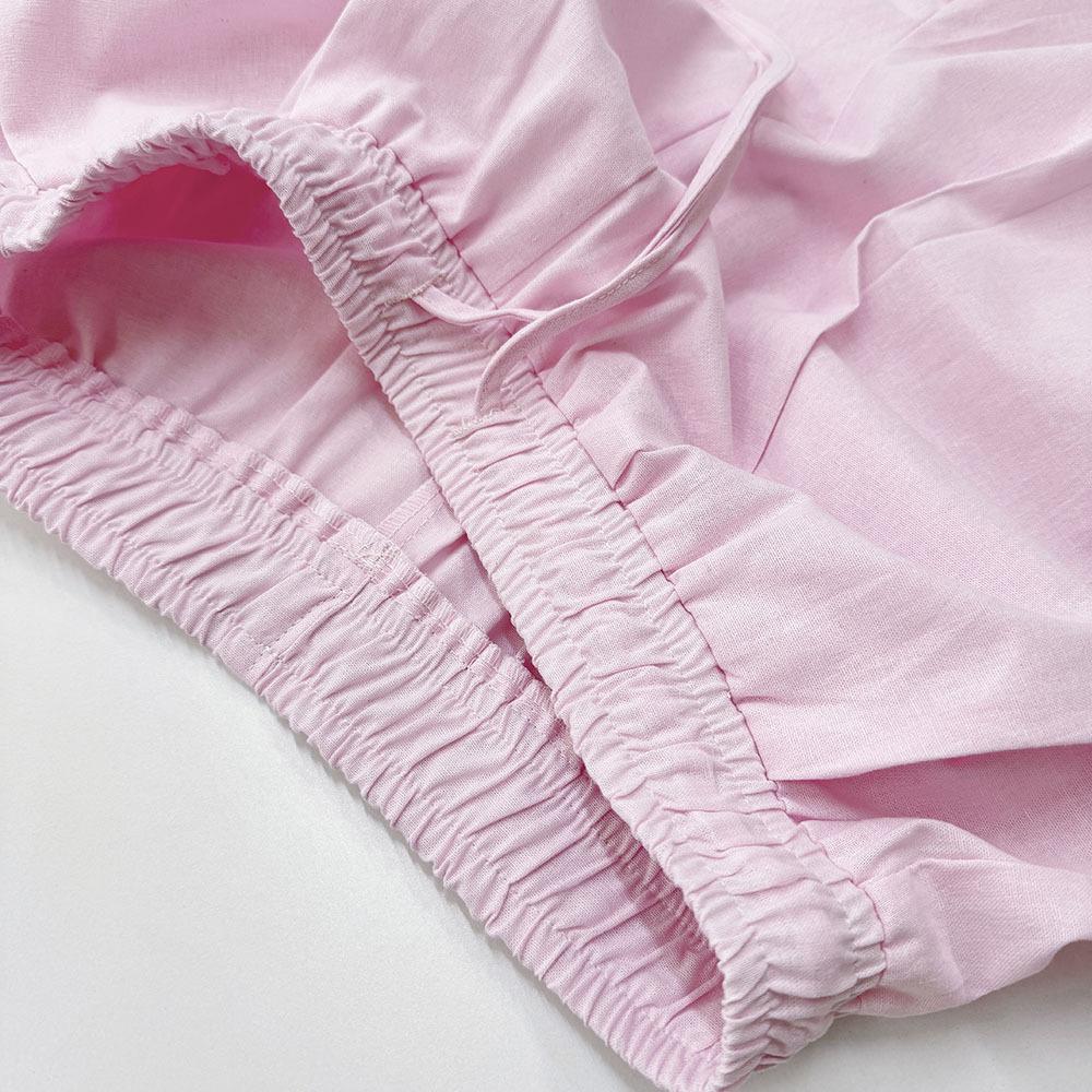 Lazy French Style Loose Pink Set 100% Cotton Casual Shirt Long Sleeve Top Long Pants