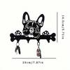 1 Pc Black Wrought Iron Dog-Shaped Key & Towel Rack - Premium Multi-Functional Wall-Mounted Home Organizer | Stylish Storage Solution With Metal