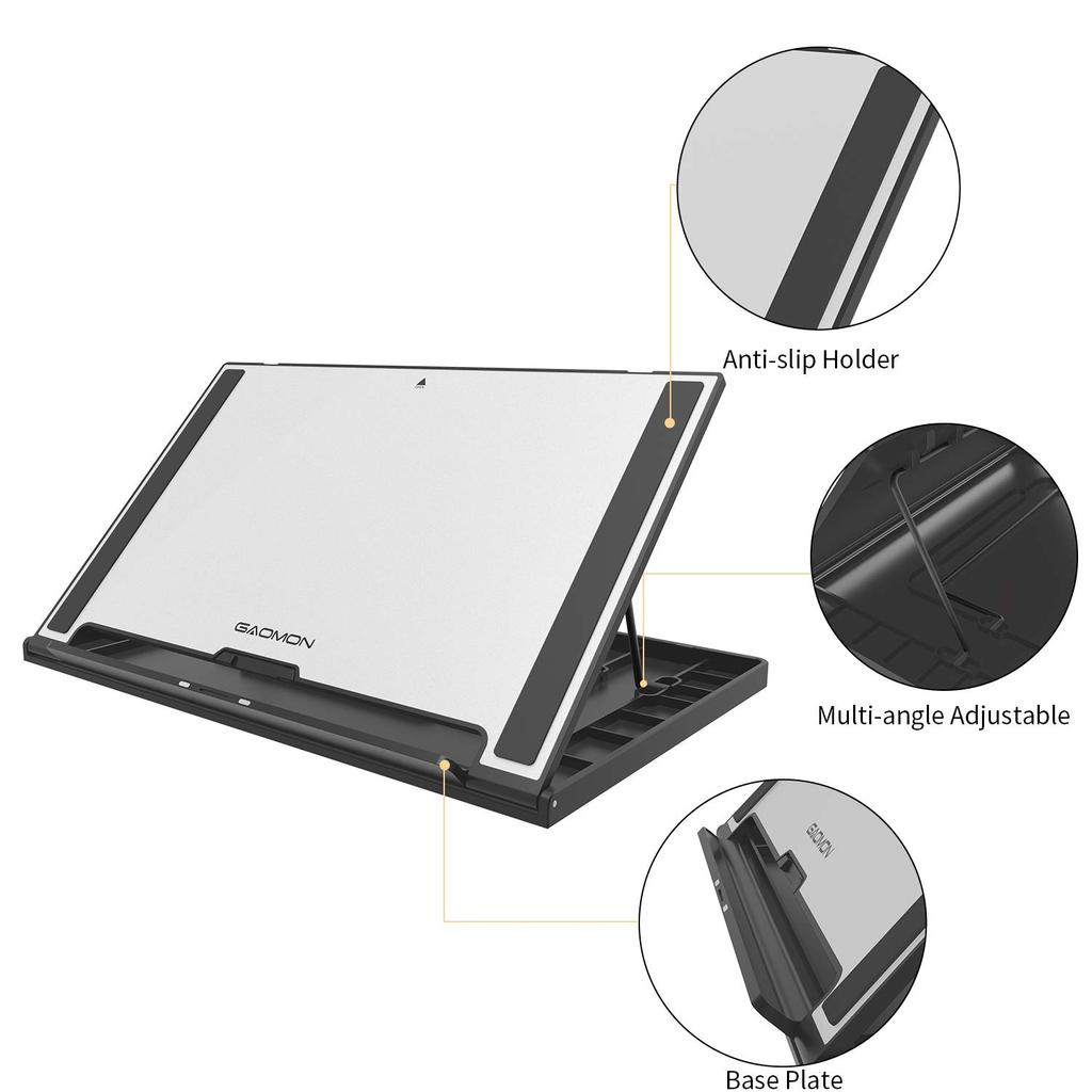 GAOMON Multifunctional Adjustable Stand for PD156 PRO / PD1161 and Other iPads / Pen Tablets / Tablets (Up to 12mm Thick)