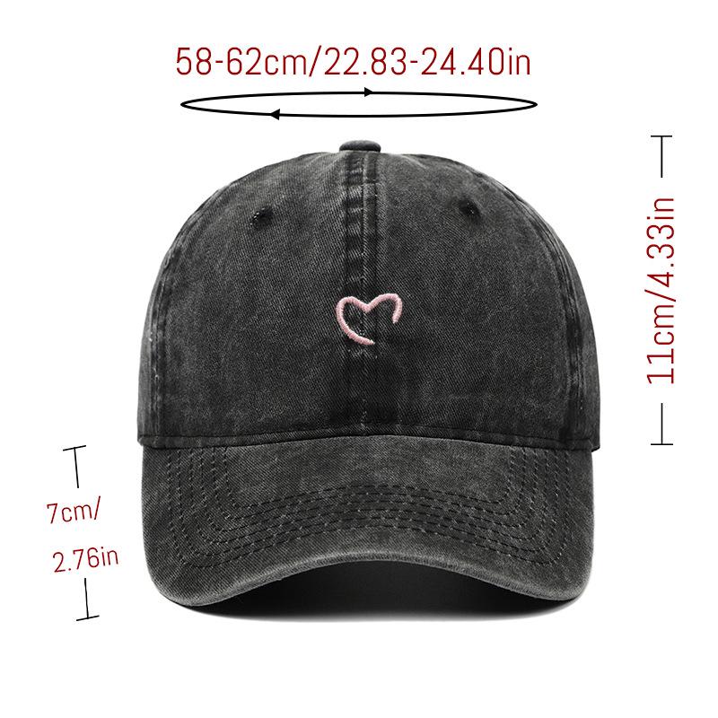 Women's Summer Heart Embroidery Sun Protection Baseball Cap