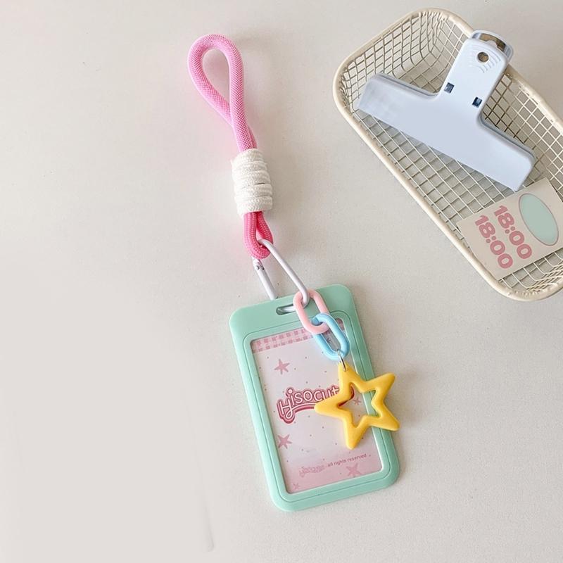 Photocard Holder Keychain Star Photocard Holder ID Cards Protective Sleeve School Stationery Supplies for Women Girls