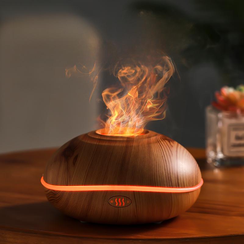 

Мини-увлажнитель воздуха с ароматерапией Wood Grain Flame для офиса или спальни