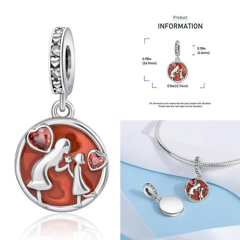 Copper Heart Color Changing Rose Pink Charms Beads Original Bracelet Diy Fine Jewelry Gifts For Women