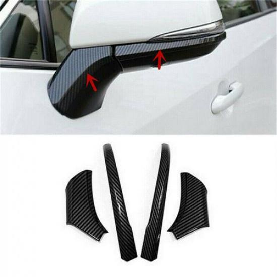 For Toyota Sienna 2021-2023 Carbon Fiber Rearview Side Mirror Strip Trim Cover