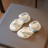 Girls sandals summer 2025 new soft-soled beach shoes little girl open-toed non-slip shoes baby pearl princess shoes