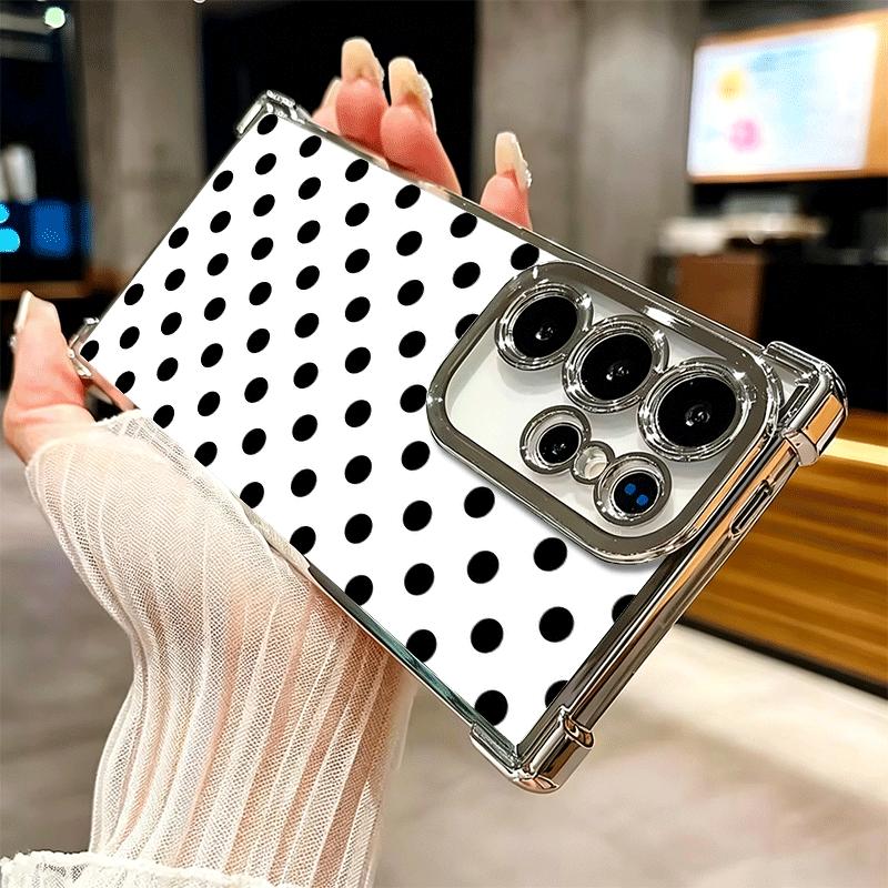 Polka Dots Art Fashion Desgin Plating Phone Case For Samsung Galaxy S24 S25 FE S26 Edge S23 Ultra S22 S21 Plus S20 Anti-Fall Air