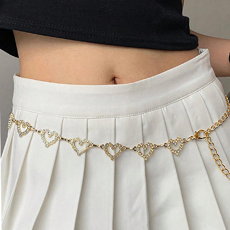 

1 Stylish Heart-shaped Artificial Rhinestone Belt-ladies Metal Waist Chain-very Suitable For Dresses Used As Clothing Accessories-stylish Romantic St