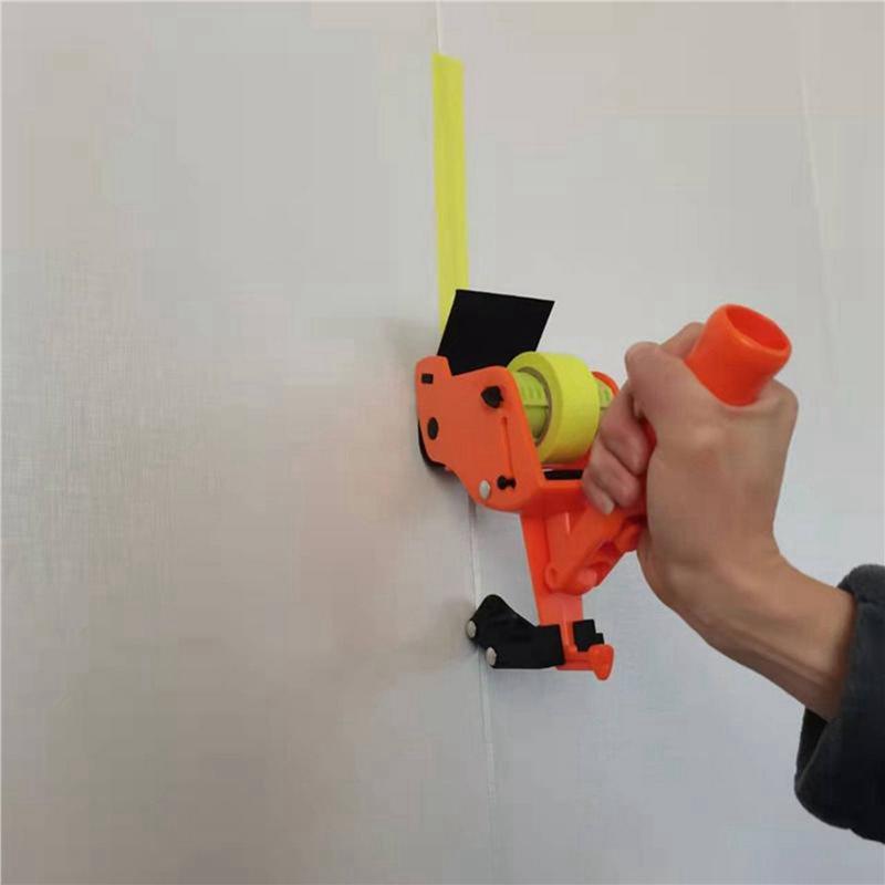 2X Masking Applicator Long Handle Painter Tape Dispenser Beauty Seam Tape Pasting Wall Floor Tile Paint Tape Roller arancione