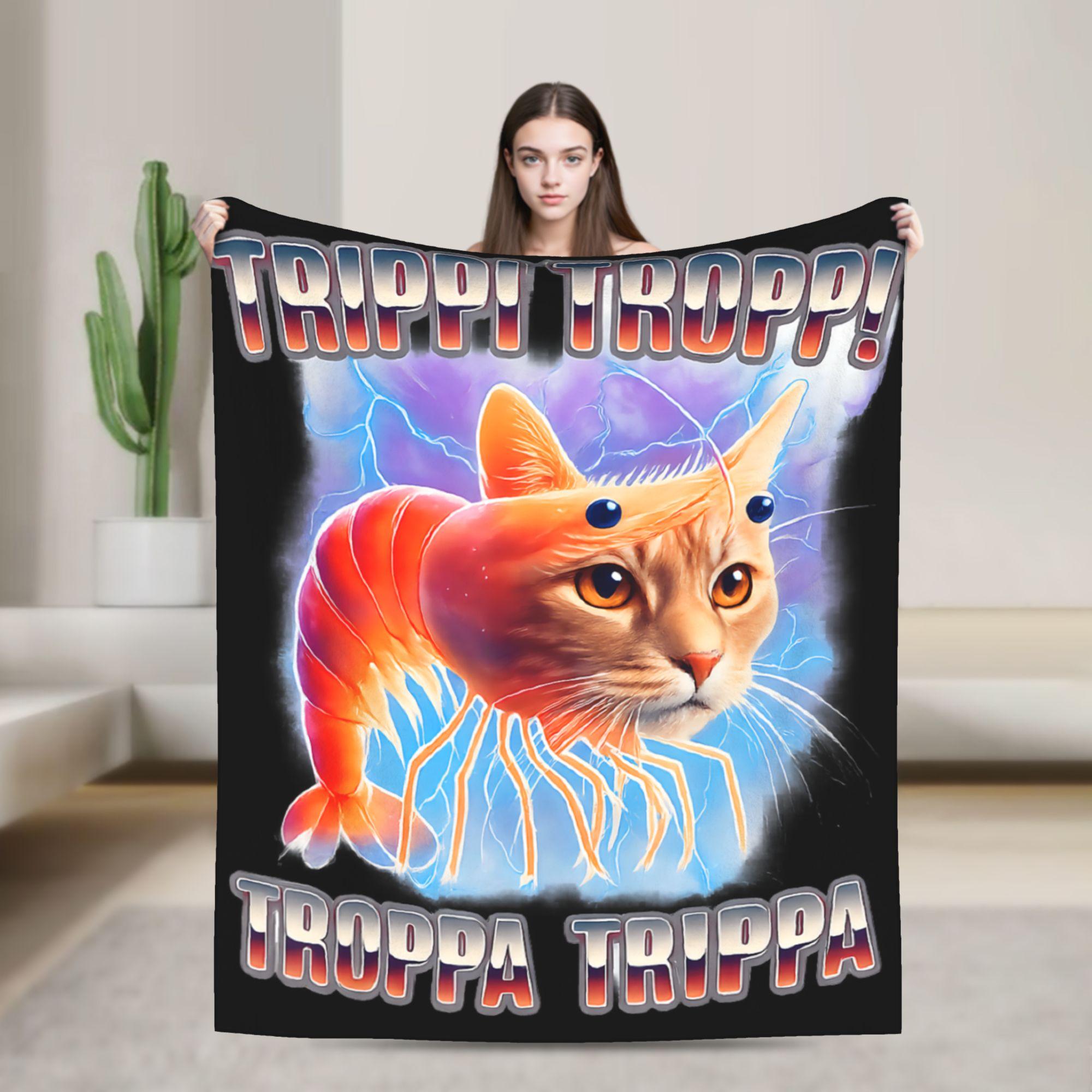 Trippi Troppi Troppa Trippa Brainrot Italian Meme Super Soft Blanket Plush Throw Blanket Bedroom Flannel Bedspread Bed Cover 75x100cm (30x40inch)