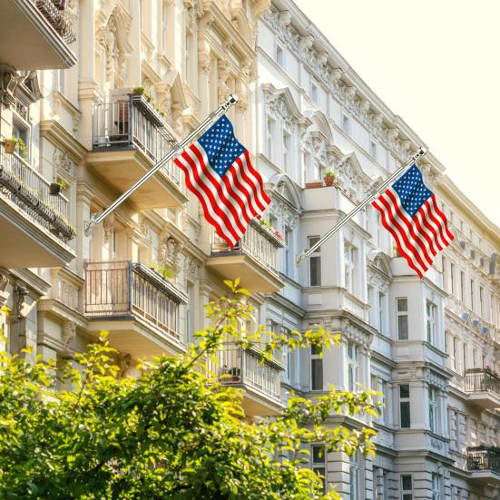 1 Ensemble De Mât De Drapeau Avec Support Kit Professionnel De Mât De Drapeau Extérieur (Base Avec Couleur Aléatoire