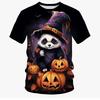Halloween Children's T-Shirt Funny Panda Pumpkin 3D Print Summer Tops Casual Loose Pullover Tees 3-14y Gifts Children's Clothing