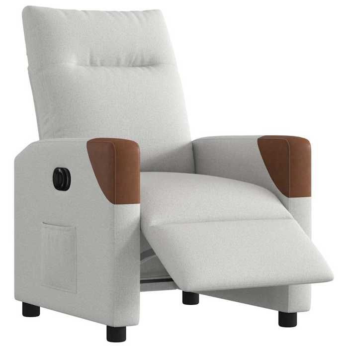 VidaXL Electric Recliner Armchair Cloud Grey Fabric 3323989