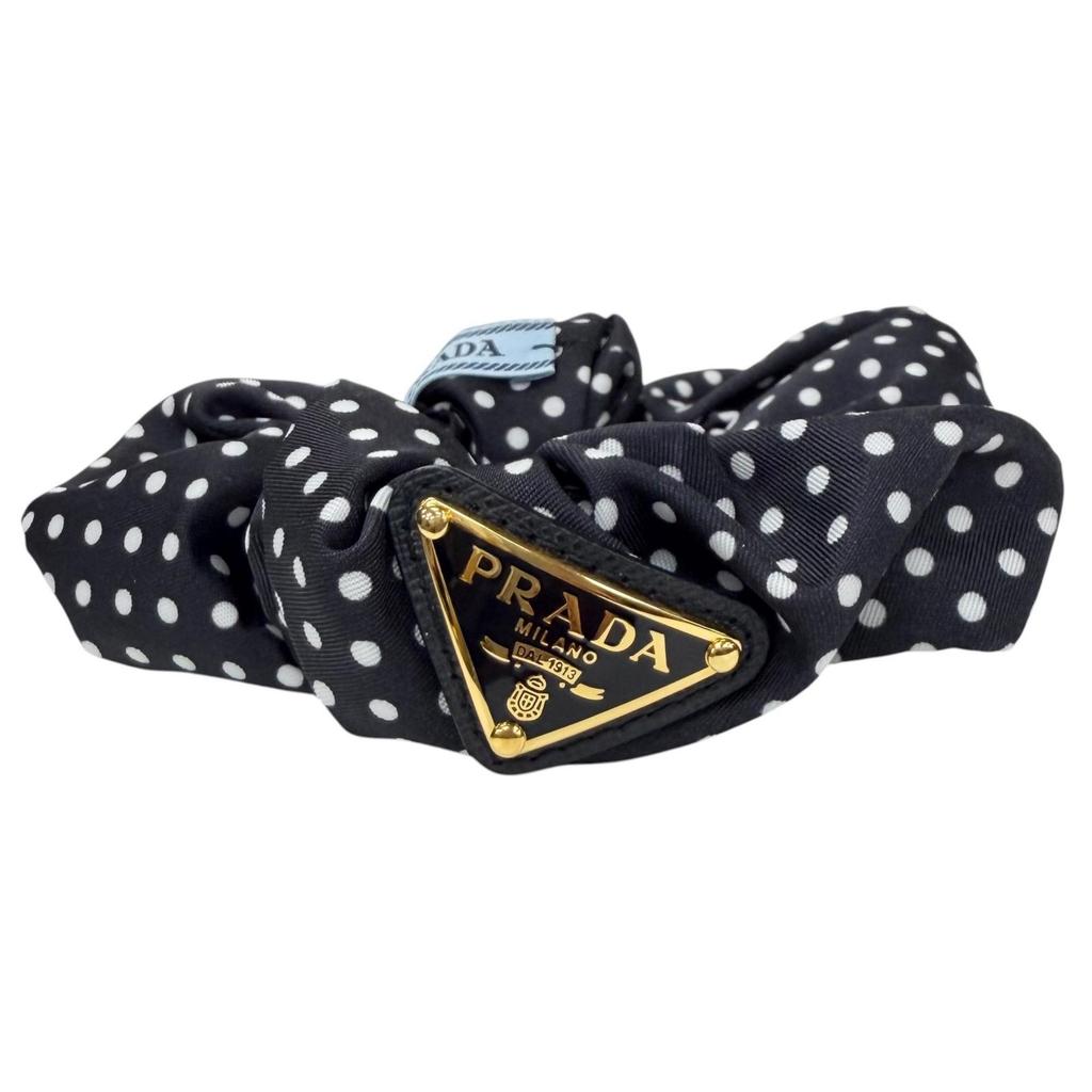 Excellent PRADA Shush Re-Nylon Scrunchie Dark navy Recycled nylon Women 1IF015 Used