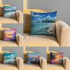 Beach Landscape Print Cushion Cover Soft Reversible  Durable Pillow Cover  MultiScene Use for Home  Car Daily Comfort