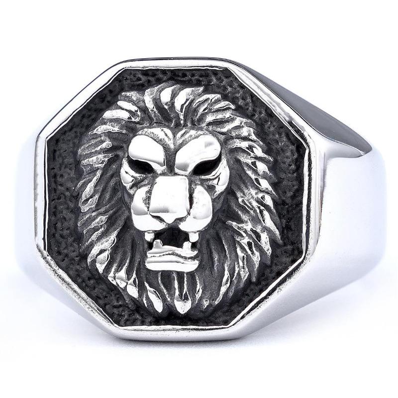 

Bold Retro Sun God Lion Head Ring Stainless Steel Fashion Jewelry for Men Women No. 7