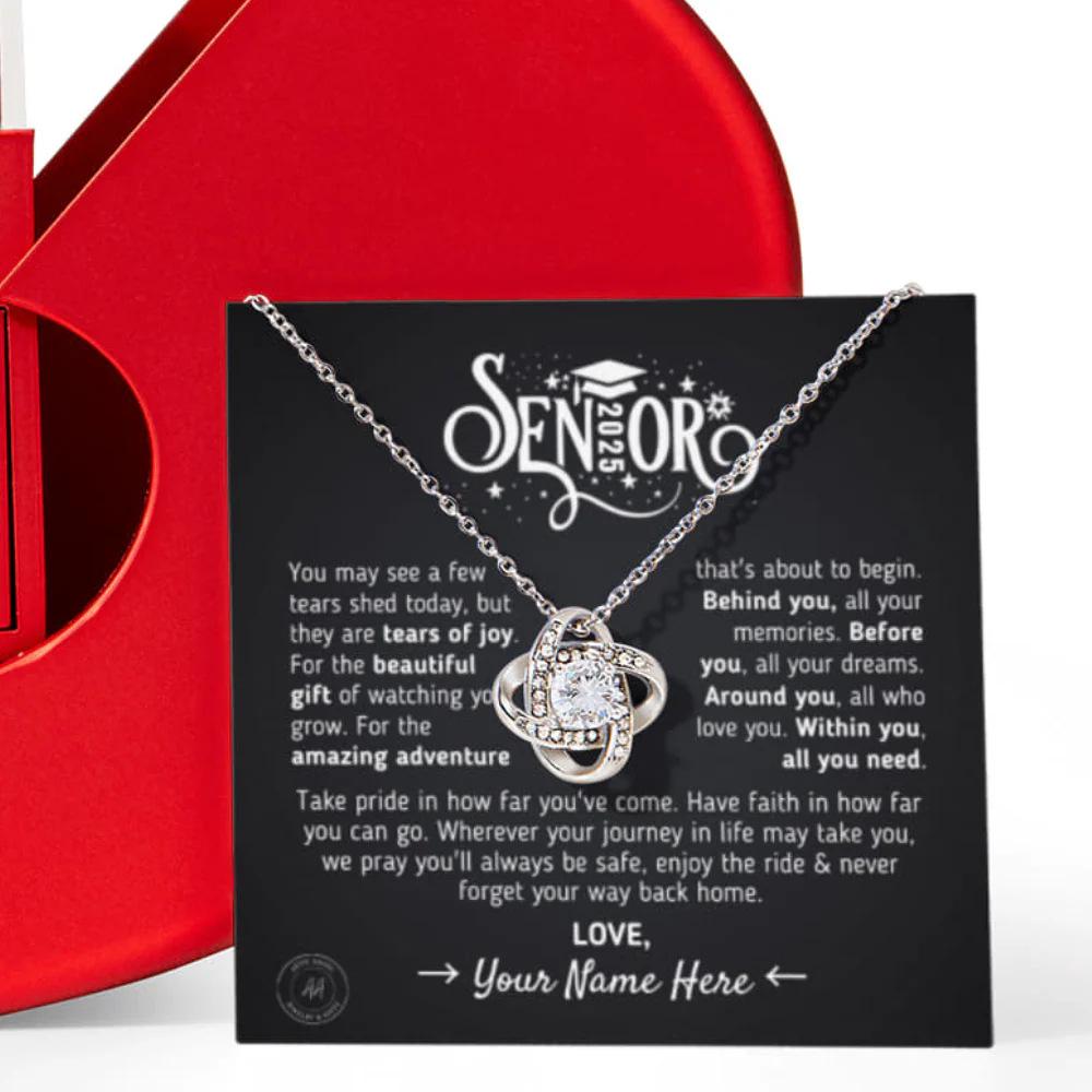 Four-Leaf Clover Eternal Heart Pendant Necklace Gift Box for Friends