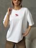 Thick White Oversized T-shirt with a Horse Print