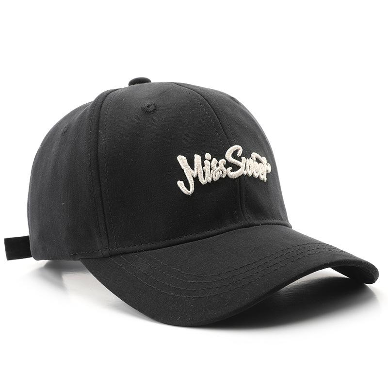 Hat Female Spring and Autumn Personality Retro Letter Embroidery Semi-hard Top Baseball Cap Outdoor Men's Travel Sunscreen Cap