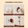 Multi-functional Magnetic Storage Rack No Drilling Adhesive Space Saving Clothes Hook Pole Electric Toothbrush Toilet Brush Broom Organizer Holder