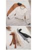 Four Seasons Lace Mesh Semi-High Neck See-Through Long Sleeve Korean-Style Blouse