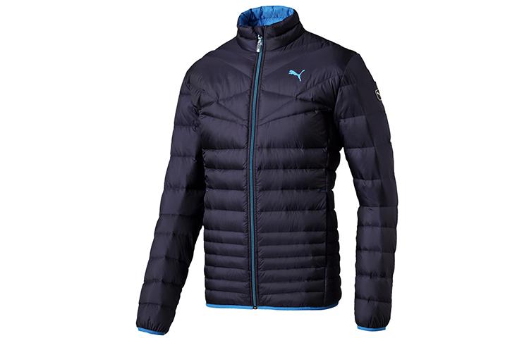 PUMA Down Jackets Men s Blue Stand Collar Moderate Quilted Down Jacket 836087-08 S