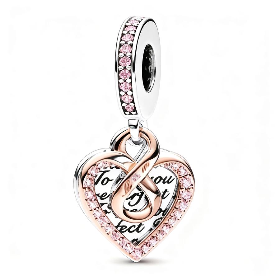 Star Heart Butterfly Lock Charm Bead Pendants for Original Snake Chain Silver Jewelry Gift