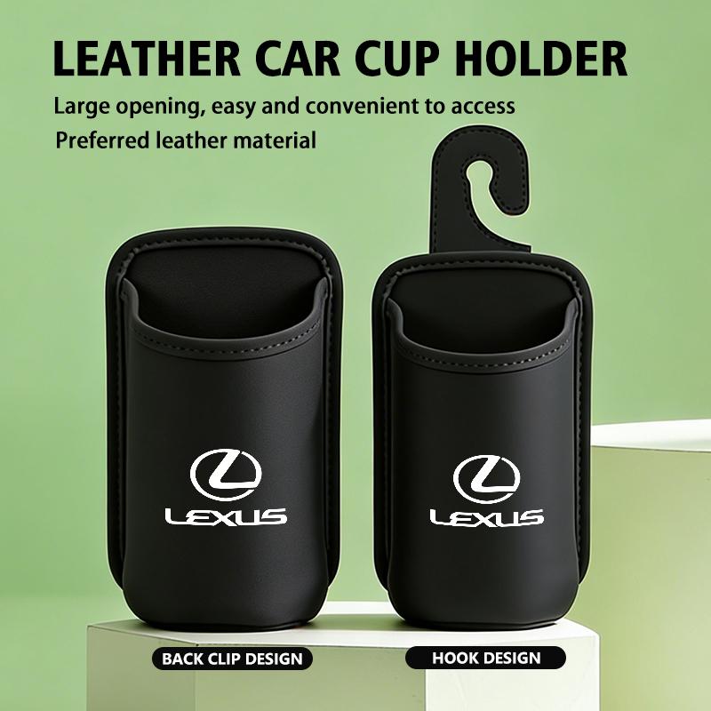 Car Seatback Water Cup Box Leather Mug Drinks Storage Bag Accessories For Lexus RX350 IS250 IS200 GS300 LX570 RC350 UX250h ES350