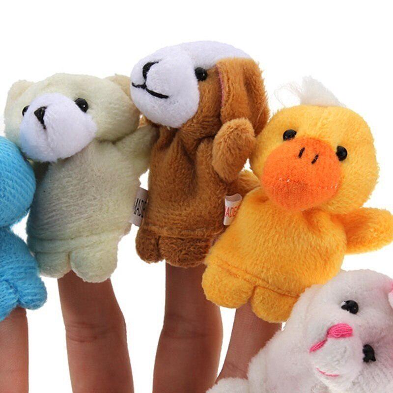Cartoon Biological Animal Finger Puppet Plush Toys for 10pcs