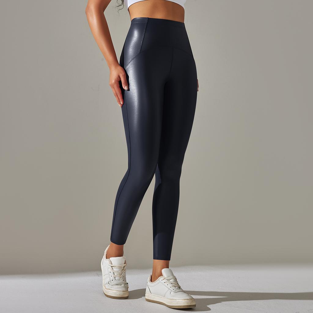 Women High Waist Booty Lifting PU Leather Leggings Ladies Autumn Winter Keep Warm Pencil Leggings