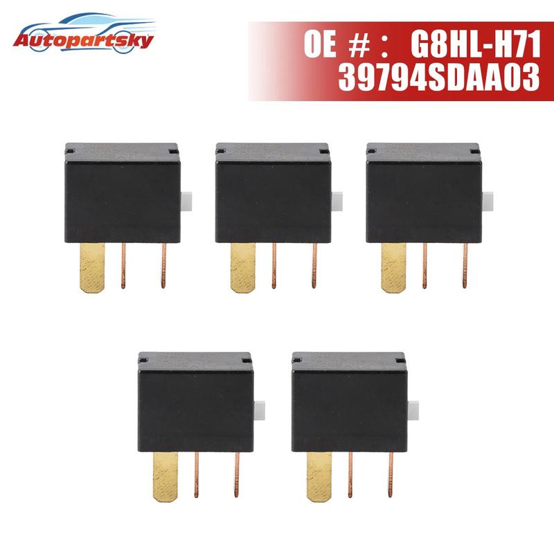 5PCS New 12V DC 4-Prong Car Relays 39794-SDA-A03 For Acura ILX MDX RDX For Honda Accord Civic CR-V G8HL-H71 39794SDAA03
