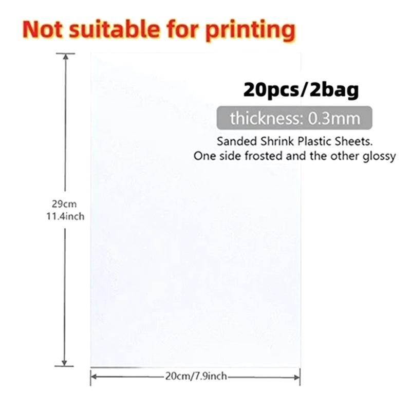 10 Pieces Shrink Plastic Sheets 20X29Cm Sanded Shrink Films Papers For Keychain Making Diy Craft