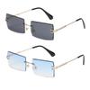 2PCS Women and Men Fashion Sunglasses UV400 Shades Rectangle Sun Glasses Rimless Summer Fashion Eyewear