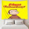 Custom Name Curious George Print Tapestry, Backdrop, Easy Setup, Ideal for Bedroom, Office & Living Room, with Aesthetic Wall Hanging Decor.