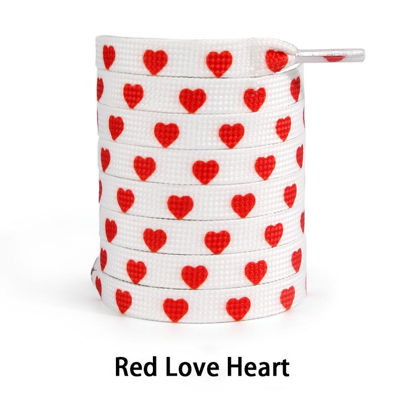1 Paar flache Herz-Schnürsenkel Personalisierte Valentinstags-Rosa-Liebes-Schnürsenkel-Seil Paare Hohe Canvas-Sportschuhe Schnürsenkel