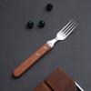 HANYANG New Wooden Handle Tableware Household Items 304 Stainless Steel Small Soup Spoon Steak Fork Dessert Spoon Tableware