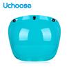 Authentic Bubble Mirror Motorcycle Helmet Three Button Type Retro Style Helmet Lenses Bubble Shield Visors Helmet Accessories