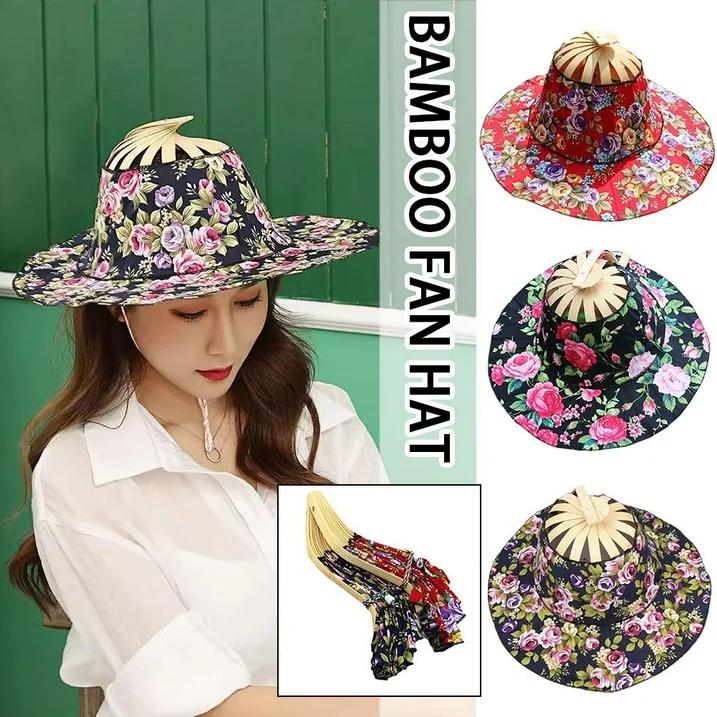 Foldable Hand Fan Sun Hat Foldable Fan Hat For Traveling