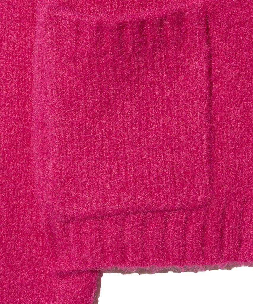 YALE Women'S Hairy Crop Knit Zip-Up Hoodie_Hot Pink