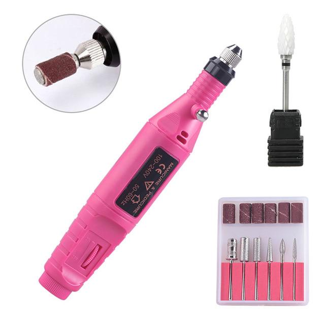 USB Plug Nail Electric Apparatus for Manicure Milling Drill Bit Set Pedicure Machine Gel Remover