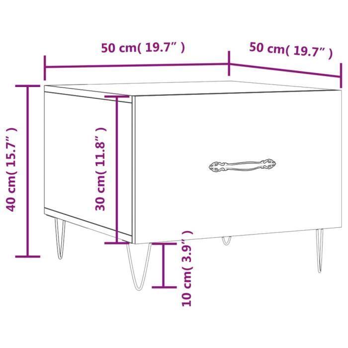 VidaXL Coffee Table White 50x50x40 Cm Engineered Wood 829380