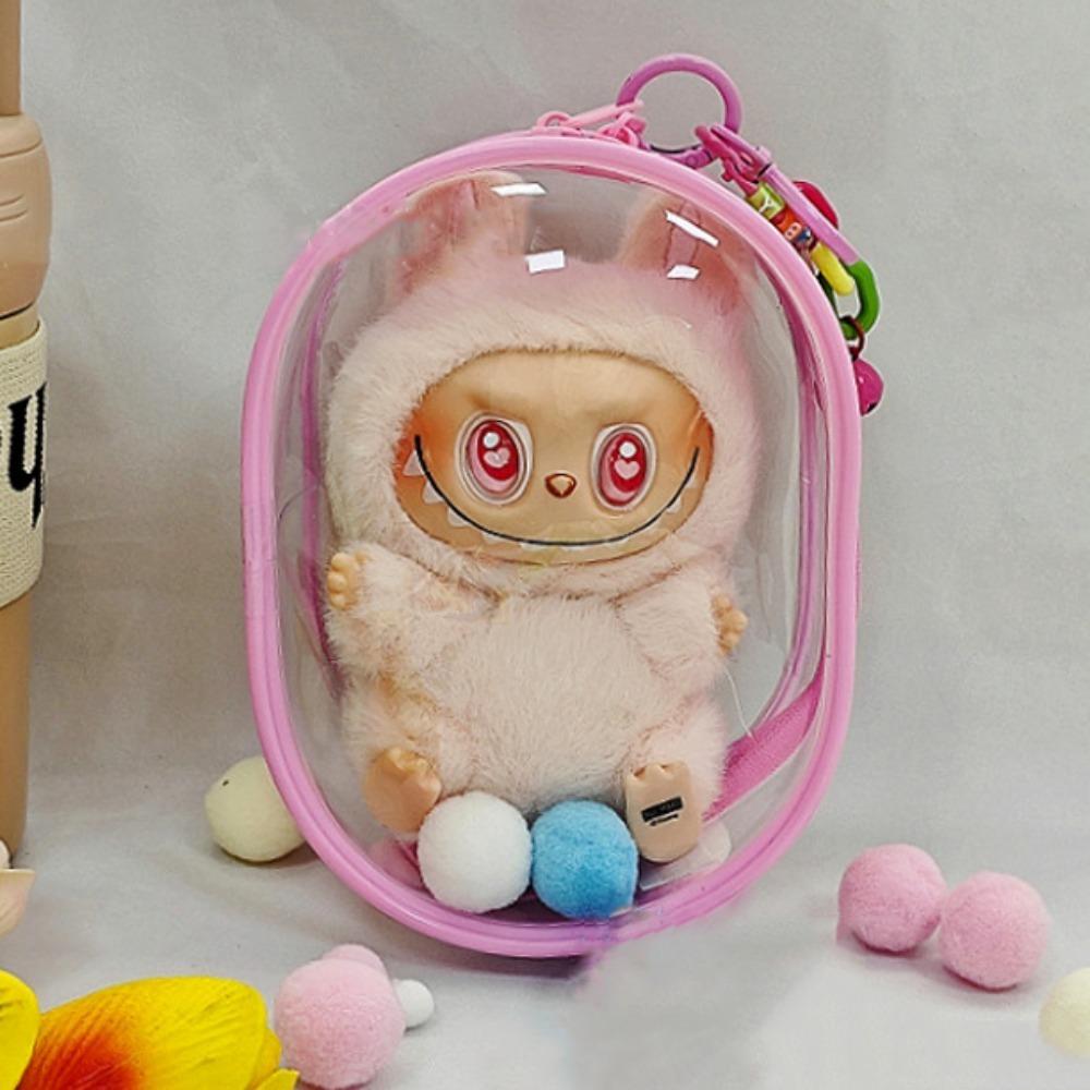 

Love Keychain Labubu Display Bag Dust-proof Labubu Storage Pouch Labubu Doll Storage Bag Travel 17.5cm чорний