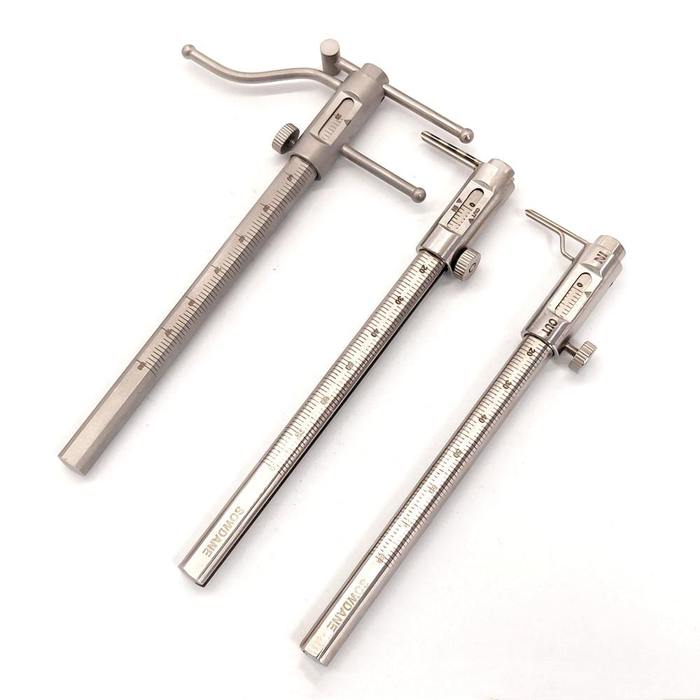 New Type Dental Orthodontic Sliding Caliper Dental Implant Measuring Gauge Caliper Ruler 0-80mm/ 100mm Stainless Steel  Dentist Tools